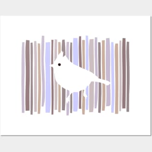 Cute Bird Silhouette Periwinkle Posters and Art